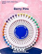 HEMLINE HANGSELL - Plastic Head Berry Pins, Nickel, 34mm (40 pcs)